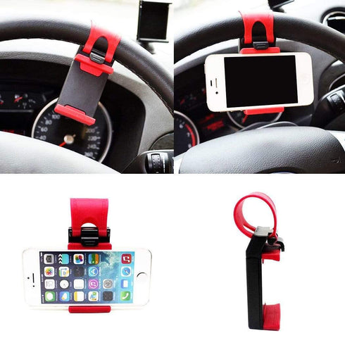 AussieSuperStore Homeware Supplies Ez-Drive Smartphone Steering Wheel Hands free Car Mount Holder CBSTEERPHONEHOLDER