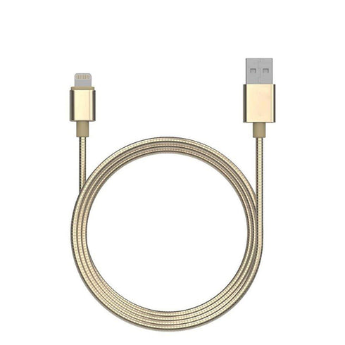 AussieSuperStore Homeware Supplies Flexible Metal Lightning USB iPhone Charger Cable Gold Flexible Metal Lightning USB Charger Cable Gold | Iphone Accessories CBMEAPPCBLGOLD