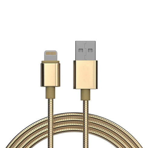 AussieSuperStore Homeware Supplies Flexible Metal Lightning USB iPhone Charger Cable Gold Flexible Metal Lightning USB Charger Cable Gold | Iphone Accessories CBMEAPPCBLGOLD