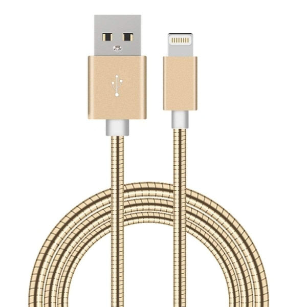 AussieSuperStore Homeware Supplies Flexible Metal Lightning USB iPhone Charger Cable Gold Flexible Metal Lightning USB Charger Cable Gold | Iphone Accessories CBMEAPPCBLGOLD