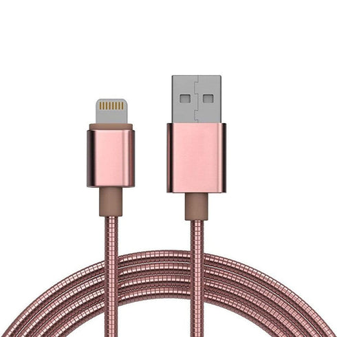 AussieSuperStore Homeware Supplies Flexible Metal Lightning USB iPhone Charger Cable Rose Gold Flexible Metal Lightning USBCharger Cable Rose Gold|iPhone Accessories CBMEAPPCBLRGOLD