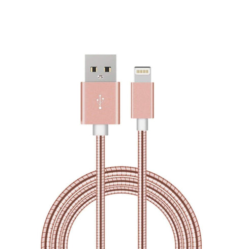 AussieSuperStore Homeware Supplies Flexible Metal Lightning USB iPhone Charger Cable Rose Gold Flexible Metal Lightning USBCharger Cable Rose Gold|iPhone Accessories CBMEAPPCBLRGOLD
