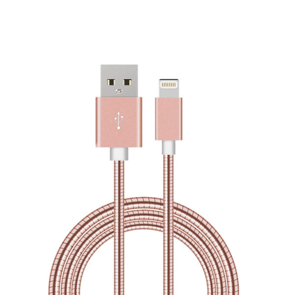 AussieSuperStore Homeware Supplies Flexible Metal Lightning USB iPhone Charger Cable Rose Gold Flexible Metal Lightning USBCharger Cable Rose Gold|iPhone Accessories CBMEAPPCBLRGOLD