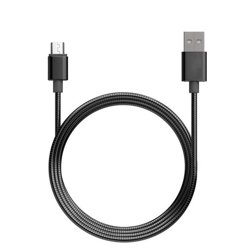 AussieSuperStore Homeware Supplies Flexible Metal Micro USB Charging Cable Compatible with Samsung / Androids (Black) Flexible Metal Micro USB Charging Cable | Android Mobile Accessories CBMESAMCBLBLK