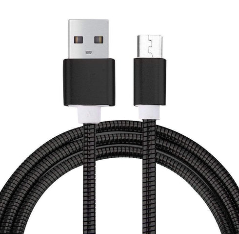 AussieSuperStore Homeware Supplies Flexible Metal Micro USB Charging Cable Compatible with Samsung / Androids (Black) Flexible Metal Micro USB Charging Cable | Android Mobile Accessories CBMESAMCBLBLK