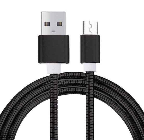 AussieSuperStore Homeware Supplies Flexible Metal Micro USB Charging Cable Compatible with Samsung / Androids (Black) Flexible Metal Micro USB Charging Cable | Android Mobile Accessories CBMESAMCBLBLK