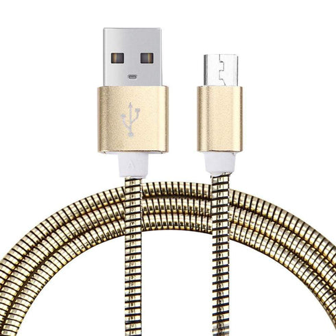 AussieSuperStore Homeware Supplies Flexible Metal Micro USB Charging Cable Compatible with Samsung / Androids (Gold) Flexible Metal Micro USB Charging Cable | Android Mobile Accessories CBMESAMCBLGOLD