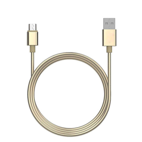 AussieSuperStore Homeware Supplies Flexible Metal Micro USB Charging Cable Compatible with Samsung / Androids (Gold) Flexible Metal Micro USB Charging Cable | Android Mobile Accessories CBMESAMCBLGOLD