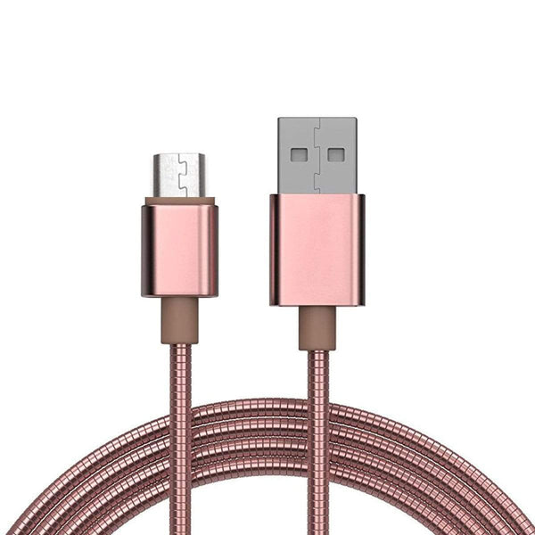 AussieSuperStore Homeware Supplies Flexible Metal Micro USB Charging Cable Compatible with Samsung / Androids (Rose Gold) Flexible Metal Micro USB Charging Cable | Android Mobile Accessories CBMESAMCBLRGOLD