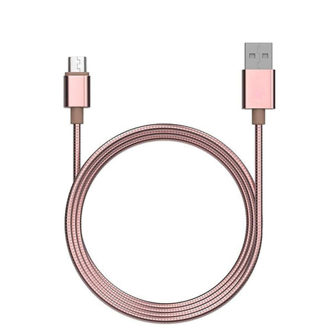 AussieSuperStore Homeware Supplies Flexible Metal Micro USB Charging Cable Compatible with Samsung / Androids (Rose Gold) Flexible Metal Micro USB Charging Cable | Android Mobile Accessories CBMESAMCBLRGOLD
