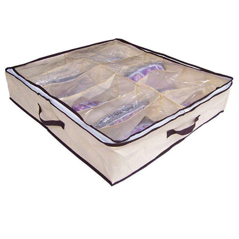 AussieSuperStore Homeware Supplies Foldable 12 Grid Collapsible Storage Shoe Organizer CBNONWAVESHOEBOX