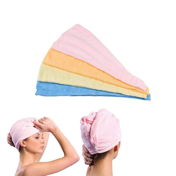 AussieSuperStore Homeware Supplies Hair Turban Microfiber Hair Drying Towel Bath Head Wrap Hair Turban Microfiber Hair Drying Towel Bath Head Wrap Quick Hat Cap CBHAIRDRYTOWLX4