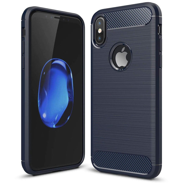 AussieSuperStore Homeware Supplies iPhone 7/8 4.7 inch Carbon Fibre Full Protection Cover Shock Absorbing Back Case Blue iPhone 7/8 Carbon Fibre Protection Cover Shock Back Case Blue MOBIP786010BLU