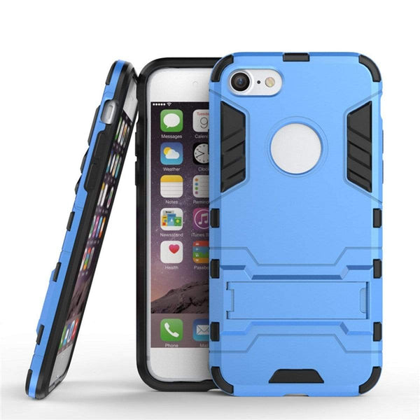 AussieSuperStore Homeware Supplies iPhone 7 Case HEAVY DUTY Iron Case Premium Shockproof Kickstand Bumper Blue iPhone 7 Case Iron Shockproof Kickstand Bumper Rugged Dual Layer Cover CBI72IN1IRONCASEBLU