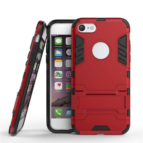 AussieSuperStore Homeware Supplies iPhone 7 Case HEAVY DUTY Iron Case Premium Shockproof Kickstand Bumper Red iPhone 7 Case Iron Shockproof Kickstand Bumper Rugged Dual Layer Cover CBI72IN1IRONCASERED
