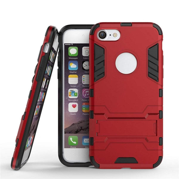 AussieSuperStore Homeware Supplies iPhone 7 Case HEAVY DUTY Iron Case Premium Shockproof Kickstand Bumper Red iPhone 7 Case Iron Shockproof Kickstand Bumper Rugged Dual Layer Cover CBI72IN1IRONCASERED