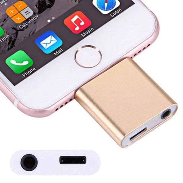 AussieSuperStore Homeware Supplies iPhone 7 / iPhone 7 Plus Aluminum Shell 8 Pin to 3.5mm Jack Audio & 8 Pin Charger Adapter (Gold) iPhone 7, 7 Plus Aluminum Shell 8 Pin to Jack Audio & 8 Pin Charger CBIP7G0107GOLD