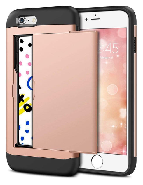 AussieSuperStore Homeware Supplies iPhone 7 Wallet Case Hybrid Resistant Shockproof Hard Shell with Card Holder Pink iPhone7 Wallet Case Hybrid Resistant Shockproof Hard Shell Cover Pink CBI7CARDCASPNK