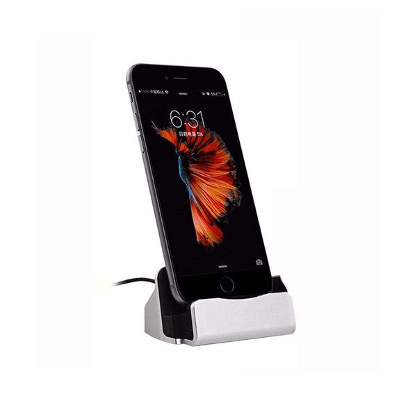 AussieSuperStore Homeware Supplies iPhone Charger Docking Station Charge And Sync Stand for iPhone Silver CBI567CHARGEDOCKSLV