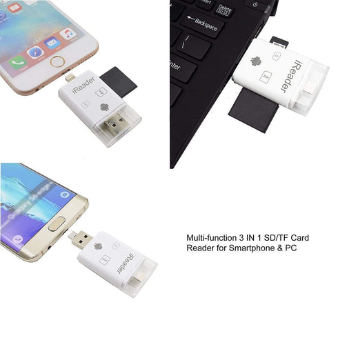 AussieSuperStore Homeware Supplies iPhone iPad Android Phone PC Multiple SD Card reader iPhone iPad Android Phone PC SD Card reader USB OTG SDHC MicroSD CBIDRAGON009