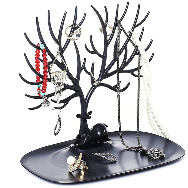 AussieSuperStore Homeware Supplies Jewelry Organizer Holder Stand Tree Design Black Jewelry Organizer Holder Stand Tree Design Tray Deer Antler Black CBJEWELRYSTNDBLK
