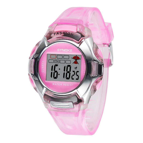 AussieSuperStore Homeware Supplies Kids Girl Student Digital Crystal Alarm Sports Waterproof Luminous Watch (Pink) Kid Student Digital Crystal Alarm Sport Waterproof Luminous Watch Pink CBSNK99329PNK