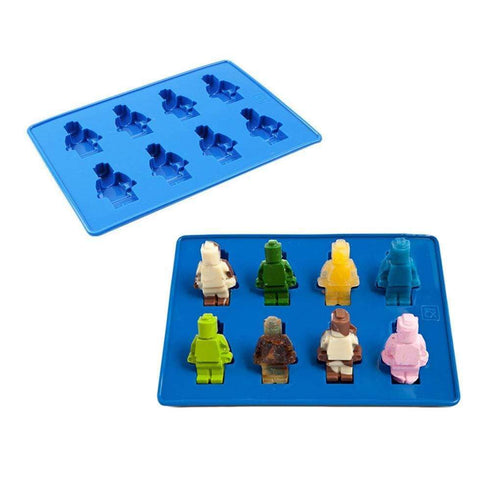 AussieSuperStore Homeware Supplies Lego Brick Mini-figure Robot Man Ice Cube Baking Chocolate Making Mould Tray Lego Brick Robot Man Ice Cube Baking Chocolate Making Mould Tray CBROBOTICETRAYBLU