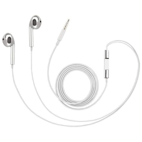 AussieSuperStore Homeware Supplies Metallic Plated Stereo Ear-pods with Volume Control & Mic Silver Metallic Plated Stereo Earpods Volume Control & Mic Headset Earphones CBIP4G14431S