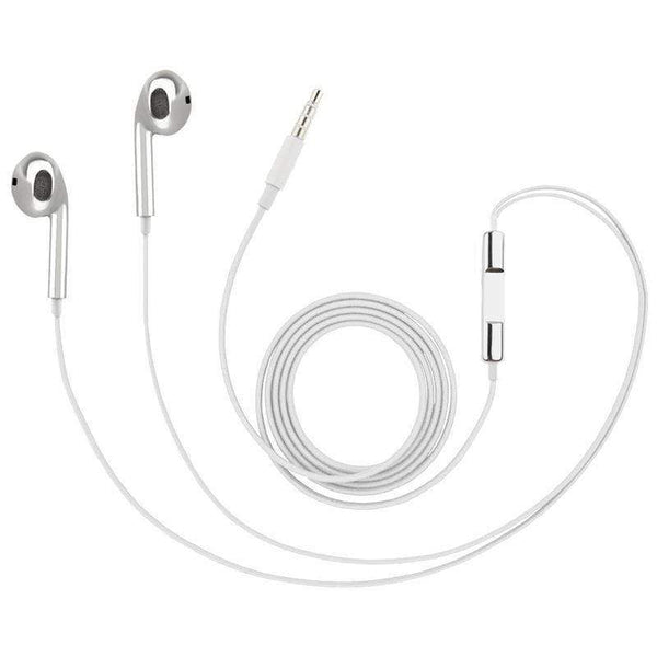 AussieSuperStore Homeware Supplies Metallic Plated Stereo Ear-pods with Volume Control & Mic Silver Metallic Plated Stereo Earpods Volume Control & Mic Headset Earphones CBIP4G14431S