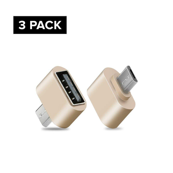 AussieSuperStore Homeware Supplies Micro USB Male to USB Female Cable Adapter (Gold) Micro USB Male to USB Female Cable Adapter | USB Coupling Connectors ZMV8OTGUSBGOLDX3