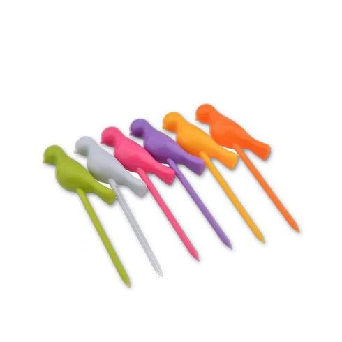 AussieSuperStore Homeware Supplies Novelty Fruit Platter Server Bird Tree Top Stand & Fork Toothpick Set CBBIRDFRUITFORK