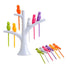 AussieSuperStore Homeware Supplies Novelty Fruit Platter Server Bird Tree Top Stand & Fork Toothpick Set CBBIRDFRUITFORK