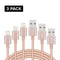 AussieSuperStore Homeware Supplies Nylon Apple iPhone 5 6 6S 7 7Plus 8 8Plus Charger USB Data Cord Lightning Cable Rose Gold Nylon Apple iPhone 5 6 6S 7 7Plus 8 8Plus Charger USB Data Cord MOBI78NLCABRGLDX3