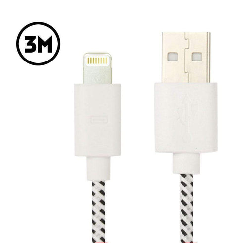 AussieSuperStore Homeware Supplies Nylon Strength iPhone Charger Cable for iPhone 6 & 6 Plus / iPhone 5 & 5S & 5C (3m) White Nylon Braided Tough Cable Charger for iPhone 6,6Plus 5,5s,5c White CBIP5G18551W
