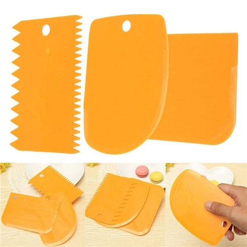 AussieSuperStore Homeware Supplies Pastry Butter Dough Cake Cookie Scraper Decorating Cutter DIY Tools CB3IN1SCRAPERRD