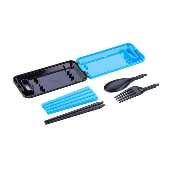 AussieSuperStore Homeware Supplies Portable Travel Kids Adult Cutlery Fork Chopsticks Spoon Camping Picnic Gift Set Blue Portable Travel Kids Adult Cutlery Fork Chopsticks Spoon Picnic Set CBCUTLERYKITBLU