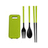 AussieSuperStore Homeware Supplies Portable Travel Kids Adult Cutlery Fork Chopsticks Spoon Camping Picnic Gift Set Green Portable Travel Kids Adult Cutlery Fork Chopsticks Spoon Picnic Set CBCUTLERYKITGRN