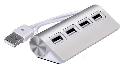 AussieSuperStore Homeware Supplies Premium 4 Port Aluminum USB 2.0 Hub (30cm cable) Premium 4 Port Aluminum USB 2.0 Hub (30cm cable) for any PC, Mac CBUSB2HUB4PSLV