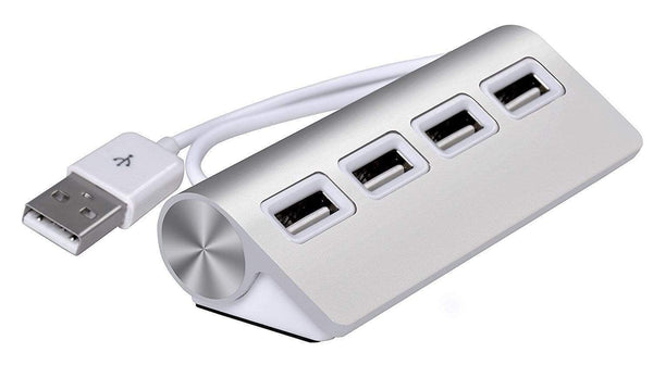 AussieSuperStore Homeware Supplies Premium 4 Port Aluminum USB 2.0 Hub (30cm cable) Premium 4 Port Aluminum USB 2.0 Hub (30cm cable) for any PC, Mac CBUSB2HUB4PSLV