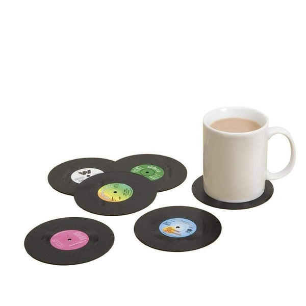 AussieSuperStore Homeware Supplies Retro Records Vintage Vinyl Coaster Set Retro Records Vintage Vinyl Coaster Set | Placemats for cups & mugs CBRECORDCOASTER