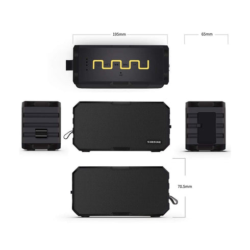 AussieSuperStore Homeware Supplies Sardine - F5 Outdoor IP65 Rugged Portable Waterproof Wireless Bluetooth Speaker Sardine F5 Outdoor Rugg Portable Waterproof Wireless Bluetooth Speaker SDF5BTSPKRIPXBLK