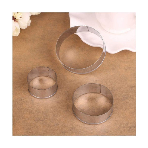 AussieSuperStore Homeware Supplies Set of 3 Stainess Steel Round Cookie Cutter Stainless Steel Pastry Baking Mold Set of 3 Stainess Steel Round Cookie Cutter Steel Pastry Baking Mold CBROUNDCUTTERX3
