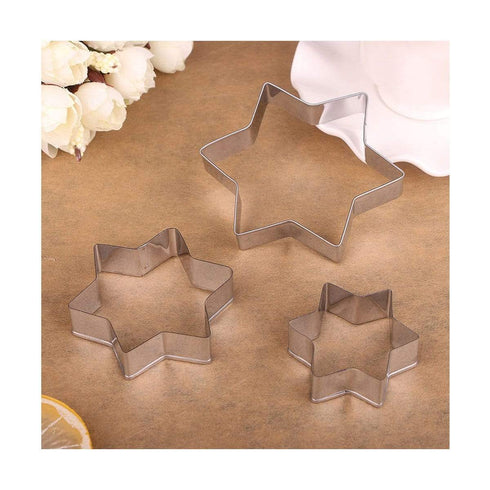 AussieSuperStore Homeware Supplies Set of 3 Stainess Steel Star Cookie Cutter Stainless Steel Pastry Baking Mold Set of 3 Stainless Steel Star Cookie Cutter Steel Pastry Baking Mold CBSTARCUTTERX3