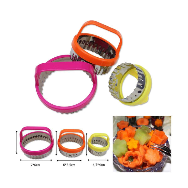 AussieSuperStore Homeware Supplies Set of 3 Stainless Steel Cookie Cutter Set with handle (Wave) Set3 Stainless Steel Cookie Cake Biscuit Cutter Set with handle (Wave) CBWAVECUTTERSET