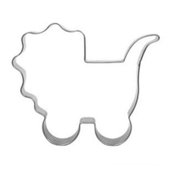 AussieSuperStore Homeware Supplies Stainless Steel Baby Pram Shape Cookie Cutter Cake Baking Biscuit Pastry Mould Stainless Steel Baby Pram Shape Cookie Cutter Cake Biscuit Pastry Mold CBBABYPRAMCUTTER