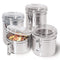 AussieSuperStore Homeware Supplies Stainless Steel Canister Set with Airtight Lid 4-Piece Stainless Steel Canister Set with Airtight Lid 4-Piece | Storage Boxes CBSTAINCANISTERX4
