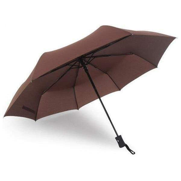 AussieSuperStore Homeware Supplies Travel Umbrella Windproof Reinforced Canopy Ergonomic Handle Auto Open/Close - Brown Travel Umbrella Windproof Reinforced Canopy Handle Auto Open/Close CBAUTOUMBRELLABOW