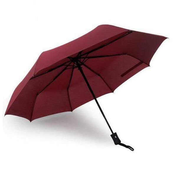AussieSuperStore Homeware Supplies Travel Umbrella Windproof Reinforced Canopy Ergonomic Handle Auto Open/Close Wine - Red Travel Umbrella Windproof Reinforced Canopy Handle Auto Open/Close CBAUTOUMBRELLARED