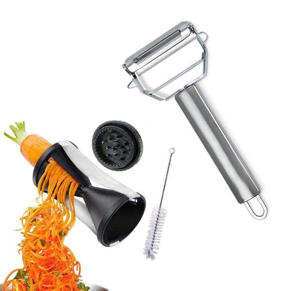 AussieSuperStore Homeware Supplies Ultimate Prep Chef Peeler and Garnish Grater Kitchen Tools with Free Gadget Cleaner Chef Peeler and Garnish Grater Kitchen Tools with Free Gadget Cleaner CBSPIRALPEELRPCK