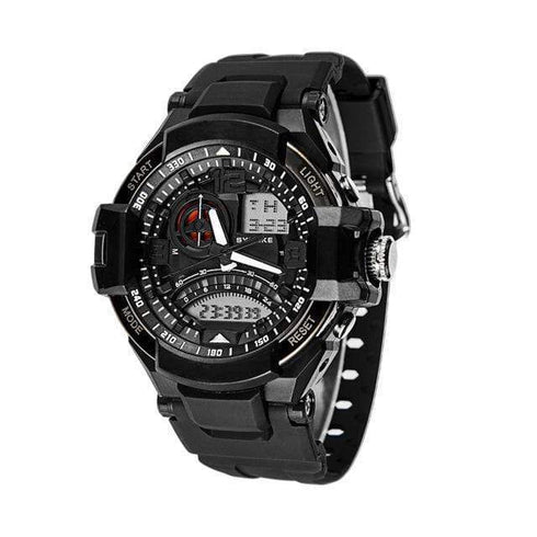 AussieSuperStore Homeware Supplies Unisex Dual Movements 5ATM Water-proof Sports Alarm Chronograph Watch (Black) Unisex Dual Movements 5ATM Water-proof Sports Alarm Chronograph Watch CBSNK67876BLK
